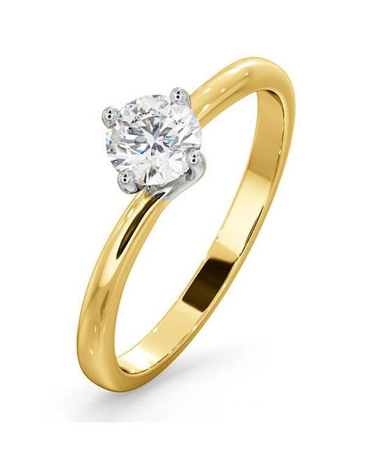 The Diamond Store Metallic Half Carat Diamond Engagement Ring Lily Lab G/Si1 18K