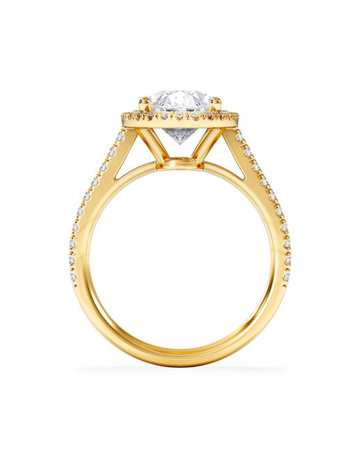 The Diamond Store Metallic Georgina 3.50Ct Lab Diamond Oval Cut Engagement Ring