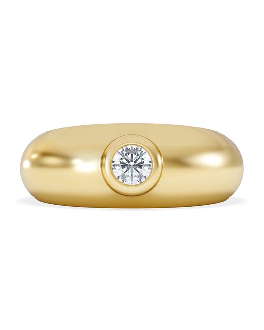 The Diamond Store Metallic Lab Diamond Signet Ring 0.25Ct In18K Vermeil H/Si for men