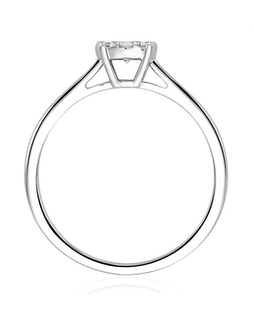 The Diamond Store Metallic 0.25Ct Lab Diamond Cluster Solitaire Ring H/Si