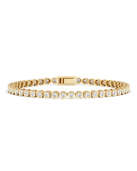 The Diamond Store Metallic 2.00Ct Round Cut Lab Diamond Bezel Tennis Bracelet