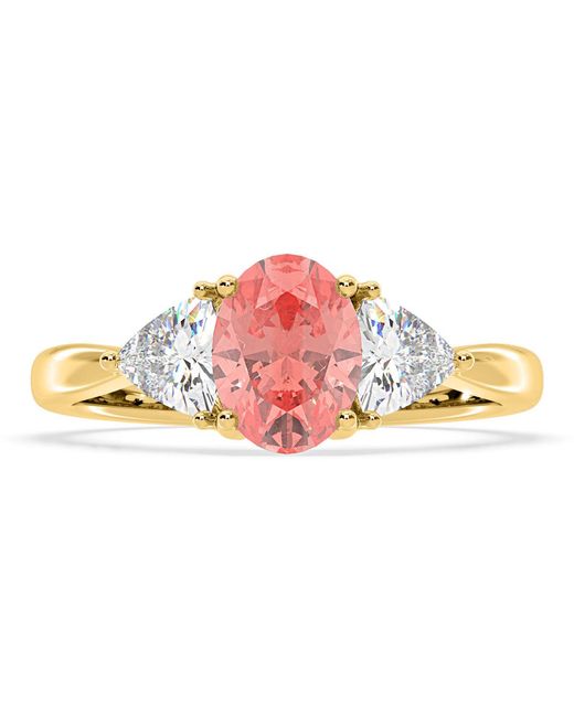 The Diamond Store Metallic Dalia Lab Diamond Oval With Trillions 1.70Ct Ring