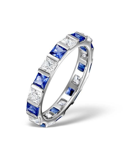 The Diamond Store Blue Sapphire 1.30Ct And Diamond Eternity Ring