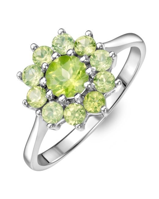 The Diamond Store Green 1.12Ct Peridot Cluster Ring