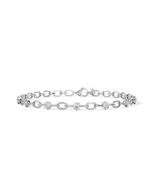 The Diamond Store White Bound Lab Diamond Link Bracelet 0.40Ct Round Cut