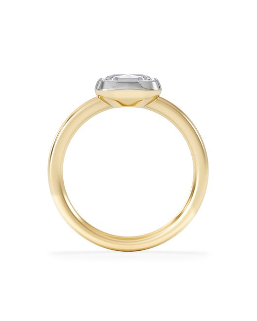 The Diamond Store Metallic East West 1.00Ct Elongated Cushion Cut Lab Diamond Solitaire Engagement Ring