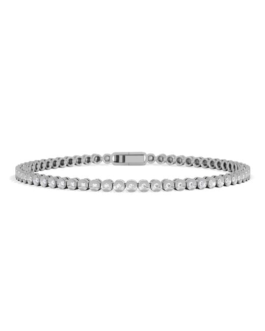 The Diamond Store Metallic 0.50Ct Round Cut Lab Diamond Bezel Tennis Bracelet