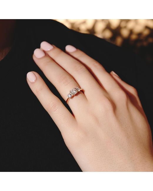 The Diamond Store Metallic 3 Stone Meghan Lab Diamond Engagement Ring 1.7Ct F/Vs1