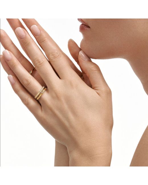 The Diamond Store Metallic Duo Curve 0.10Ct Lab Diamond Stacking Ring