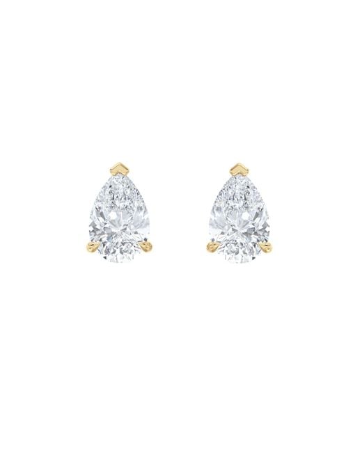 The Diamond Store Blue 3.00Ct Pear Cut Lab Diamond Stud Earrings