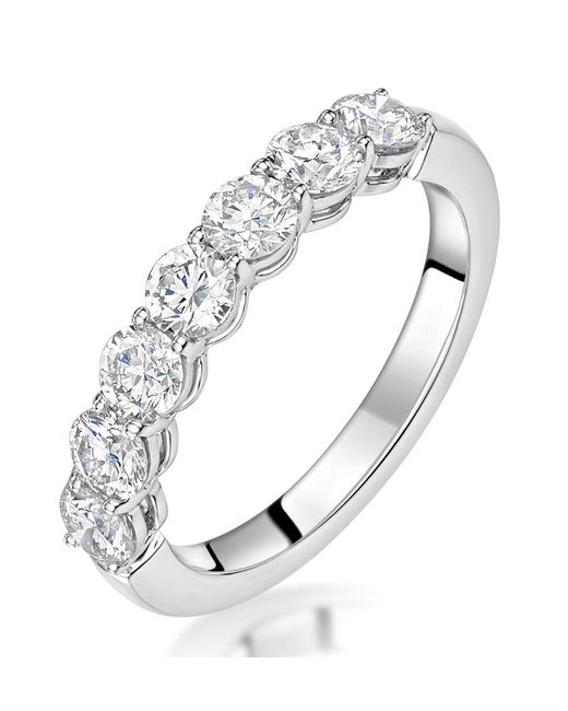 The Diamond Store Metallic Lenora Diamond Eternity Ring Round Cut 2.2Ct Vvs Size O-W
