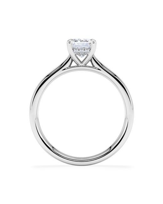 The Diamond Store White Amora Radiant 1.00Ct Hidden Halo Diamond Engagement Ring G/Vs1 Set