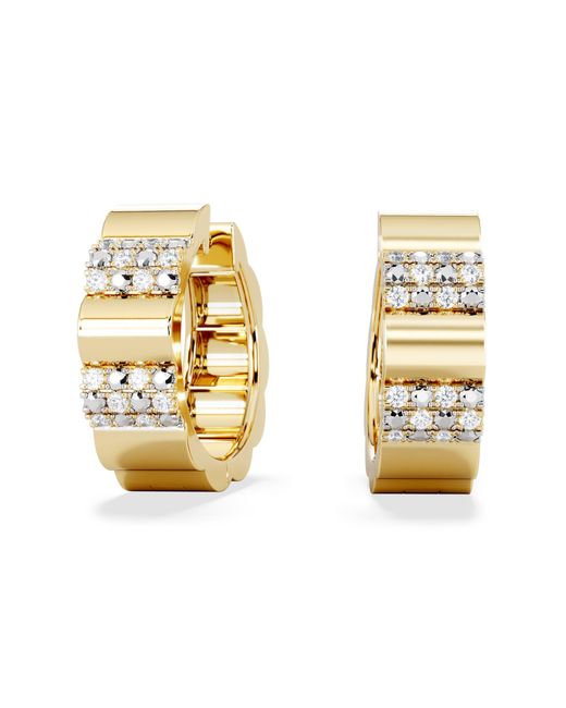 The Diamond Store Metallic Contour 0.18Ct Lab Diamond Huggie Earrings