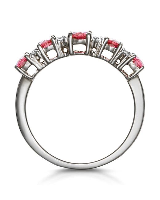 The Diamond Store Red 1.85Ct Ruby And Lab Diamond Eternity Ring