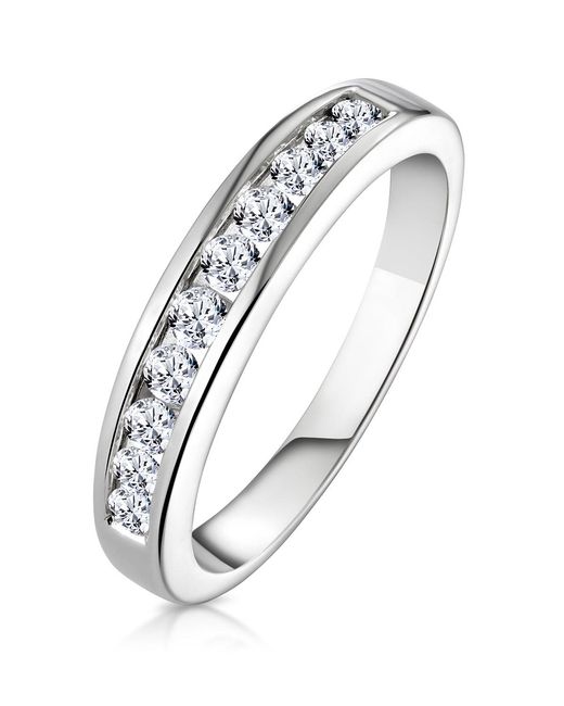 The Diamond Store Metallic Rae 0.50Ct Diamond Half Eternity Ring 9K