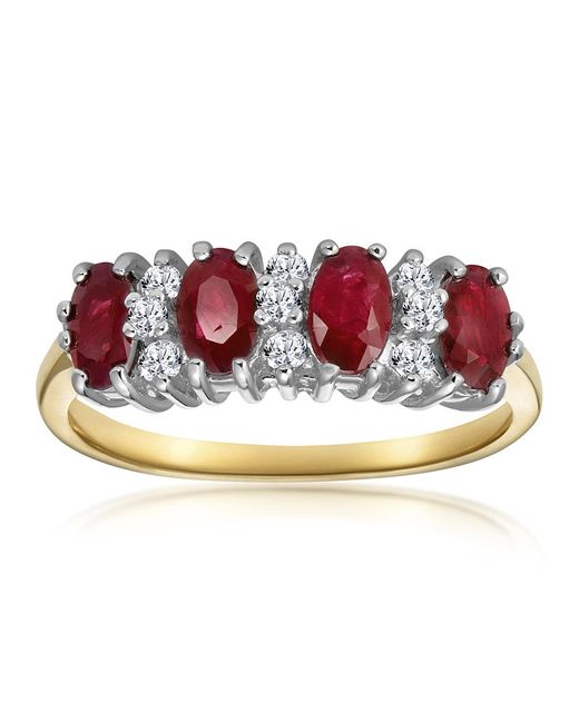 The Diamond Store Metallic Ruby 1.12Ct And Diamond 9K Ring