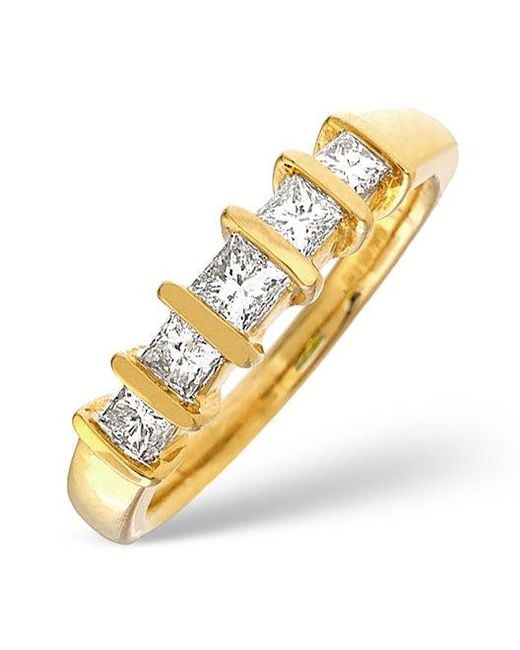 The Diamond Store Metallic 18K Princess Cut Diamond Eternity Ring
