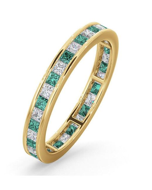 The Diamond Store Metallic Eternity Ring Lauren Diamonds H/Si And Emerald 1.15Ct