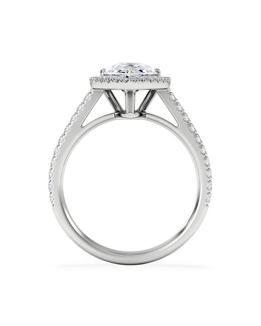 The Diamond Store White Diana Lab Diamond Pear Halo Engagement Ring 18Kw 2.60Ct F/Vs1