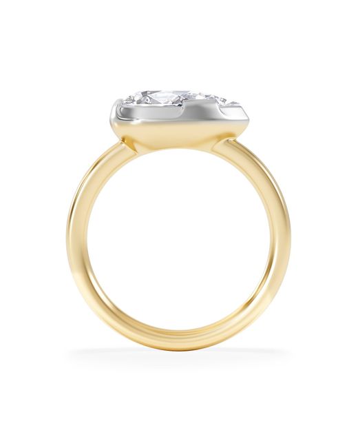 The Diamond Store White East West 2.00Ct Pear Cut Lab Diamond Solitaire Engagement Ring