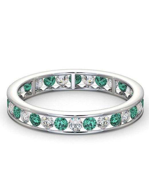 The Diamond Store Blue Eternity Ring Rae Diamonds H/Si And Emerald 1.20Ct