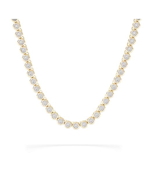 The Diamond Store Metallic 1.00Ct Lab Diamond Bezel Tennis Necklace