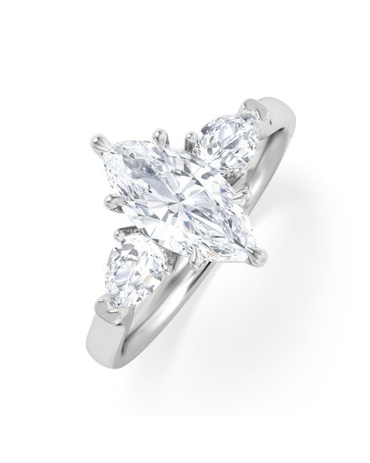 The Diamond Store White Adore 1.50Ct Marquise Cut Lab Diamond 3 Stone Engagement Ring
