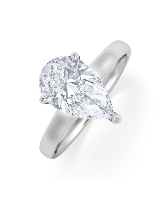 The Diamond Store White Amora Pear 2.00Ct Lab Diamond Engagement Ring F/Vs Set