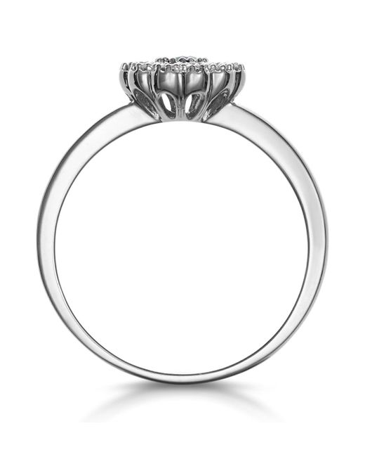 The Diamond Store White Sapphire And Diamond Halo Ring
