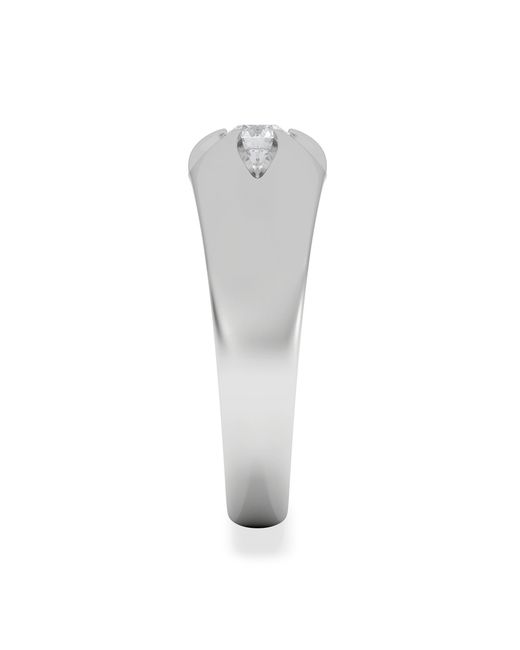 The Diamond Store White Lab Diamond Signet Ring 0.25Ct Round Cut
