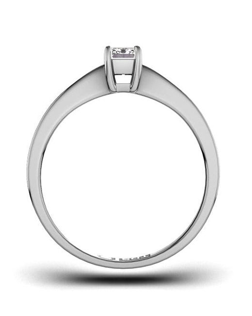 The Diamond Store Metallic Diamond Engagement Ring Emerald Cut 18K 0.25Ct-G-H/Si
