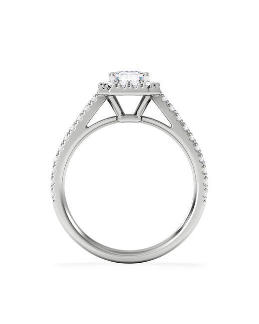 The Diamond Store White Annabelle Lab Diamond Halo Engagement Ring 18K 1.65Ct F/Vs1