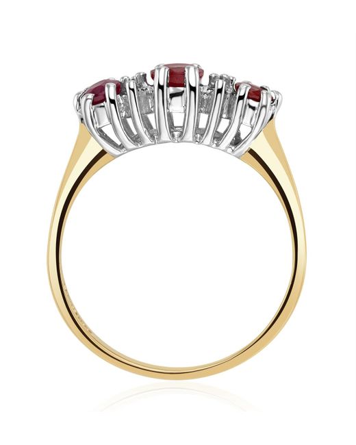 The Diamond Store Metallic Ruby 0.85Ct And Diamond 9K Ring