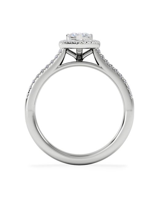 The Diamond Store White Lumia Heart Cut Lab Diamond Halo Ring 0.70Ct F/Vs