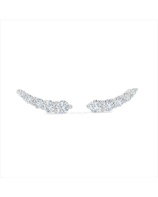The Diamond Store Metallic Legacy 1.00Ct Round Cut Lab Diamond Ear Climber Earrings