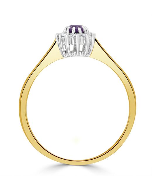 The Diamond Store Metallic Amethsyt 0.15Ct And Diamond 9K Ring