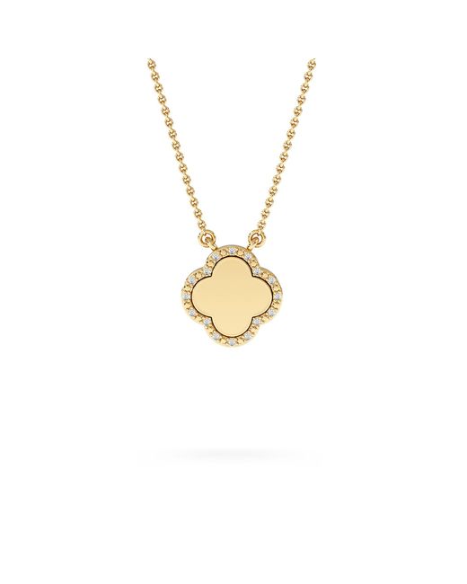 The Diamond Store Metallic Florence 0.06Ct Lab Diamond Halo Necklace