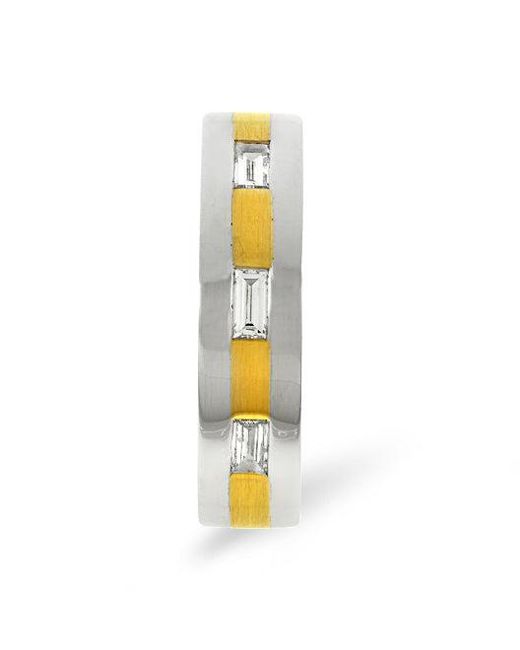The Diamond Store Yellow Lilly 0.14Ct G/Vs Diamond And 18K Two Tone Wedding Ring for men