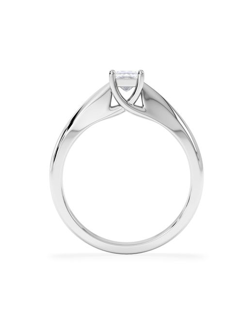 The Diamond Store White Naomi Princess Cut Lab Diamond Engagement Ring 0.33Ct H/Si