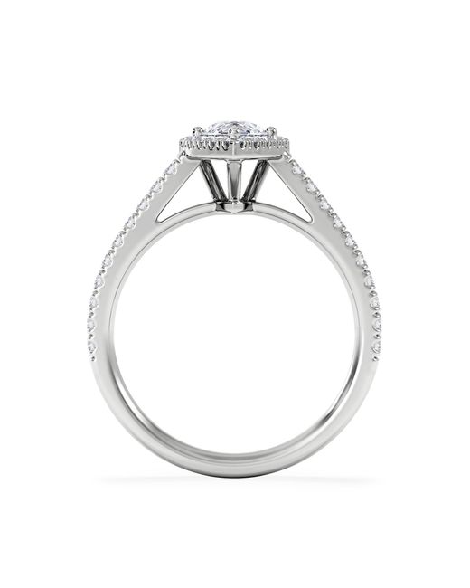 The Diamond Store White Diana Gia Diamond Pear Halo Engagement Ring 18Kw 1.35Ct G/Si2