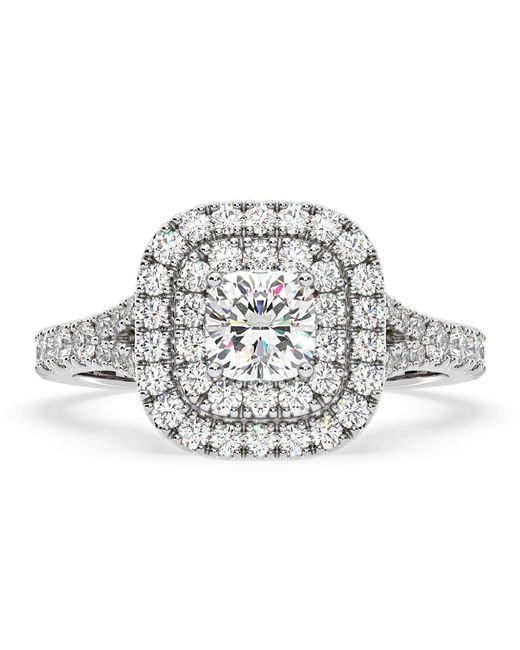 The Diamond Store White Anastasia Gia Diamond Halo Engagement Ring