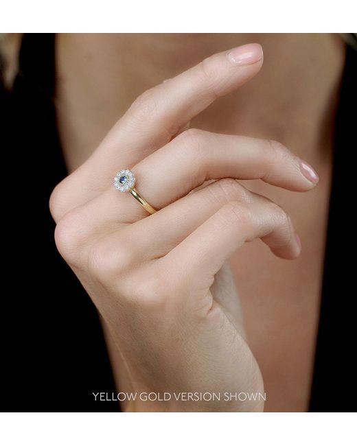 The Diamond Store White Sapphire And Diamond Halo Ring