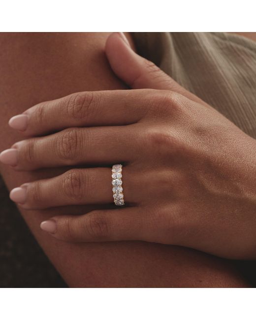 The Diamond Store Metallic Luxe 5.00Ct Lab Diamond Eternity Ring With Igi Certified Oval-Cut Diamonds