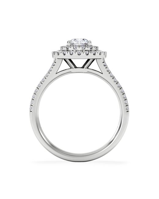 The Diamond Store White Camilla Diamond Halo Engagement Ring 18K 1.15Ct G/Si2