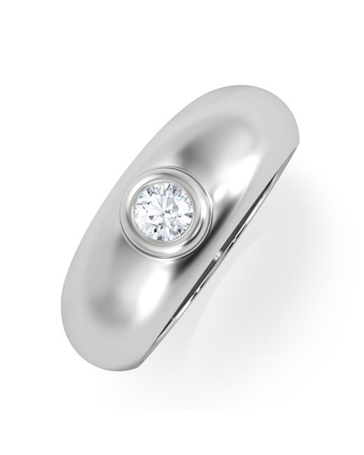 The Diamond Store White Lab Diamond Signet Ring 0.25Ct for men