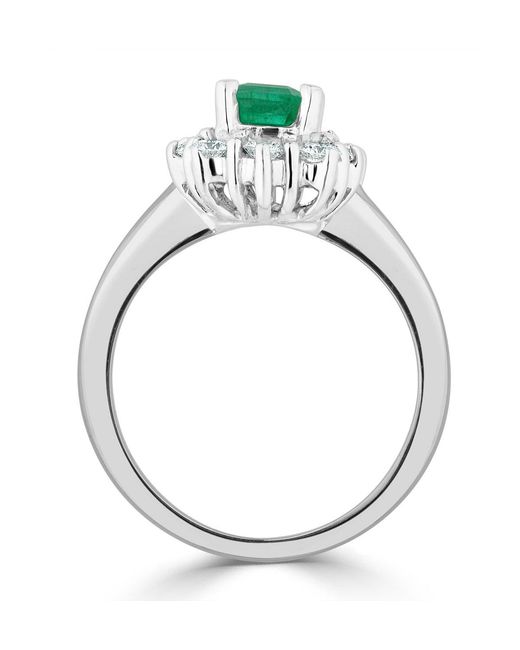 The Diamond Store Green Emerald 1.00Ct And Diamond 0.50Ct 18K Ring