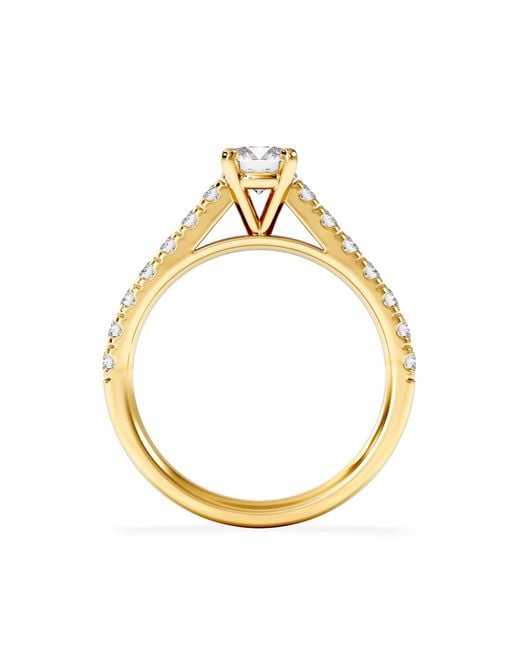 The Diamond Store Metallic Natalia Lab Diamond Engagement Side Stone Ring 18K 0.91Ct F/Vs1
