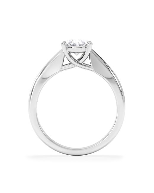 The Diamond Store White Naomi Oval Cut Lab Diamond Engagement Ring 1.00Ct H/Si