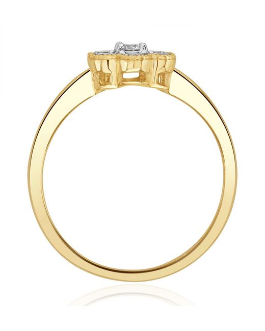 The Diamond Store Metallic Lab Diamond Flower Ring 0.50Ct H/Si