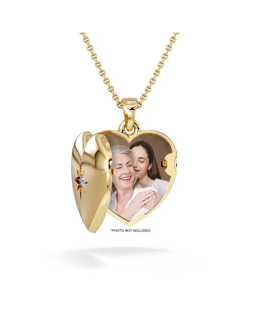 The Diamond Store Metallic Keepsake 0.06Ct Lab Diamond Round Heart Pendant Necklace